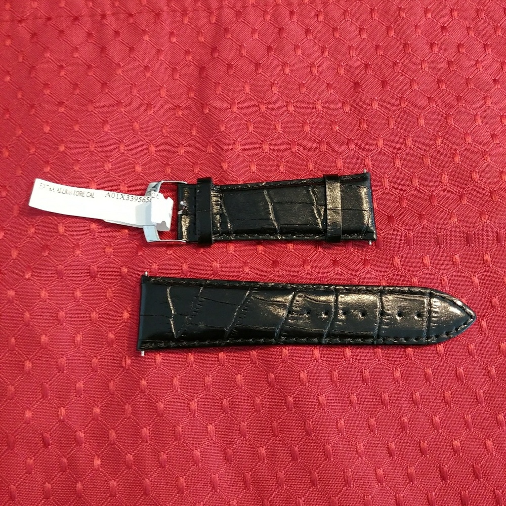 Morellato 26mm Black Leather Watchband
